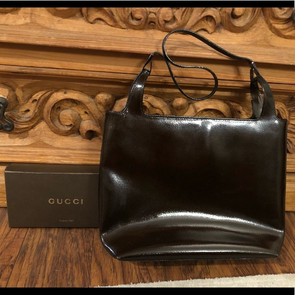 Auth GUCCI vintage wine red burgundy leather bag - Picture 1 of 11